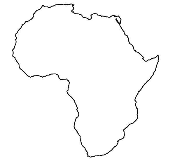 Раскраски контуры, Раскраска Контуры африки африка.