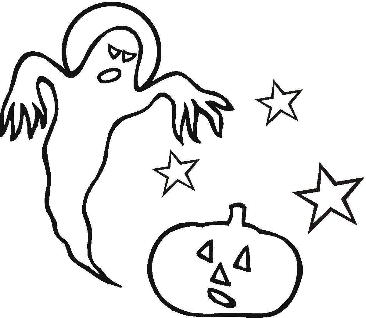 Coloring The Ghost and pumpkin on Halloween. Category Halloween. Tags:  pumpkin, Ghost.