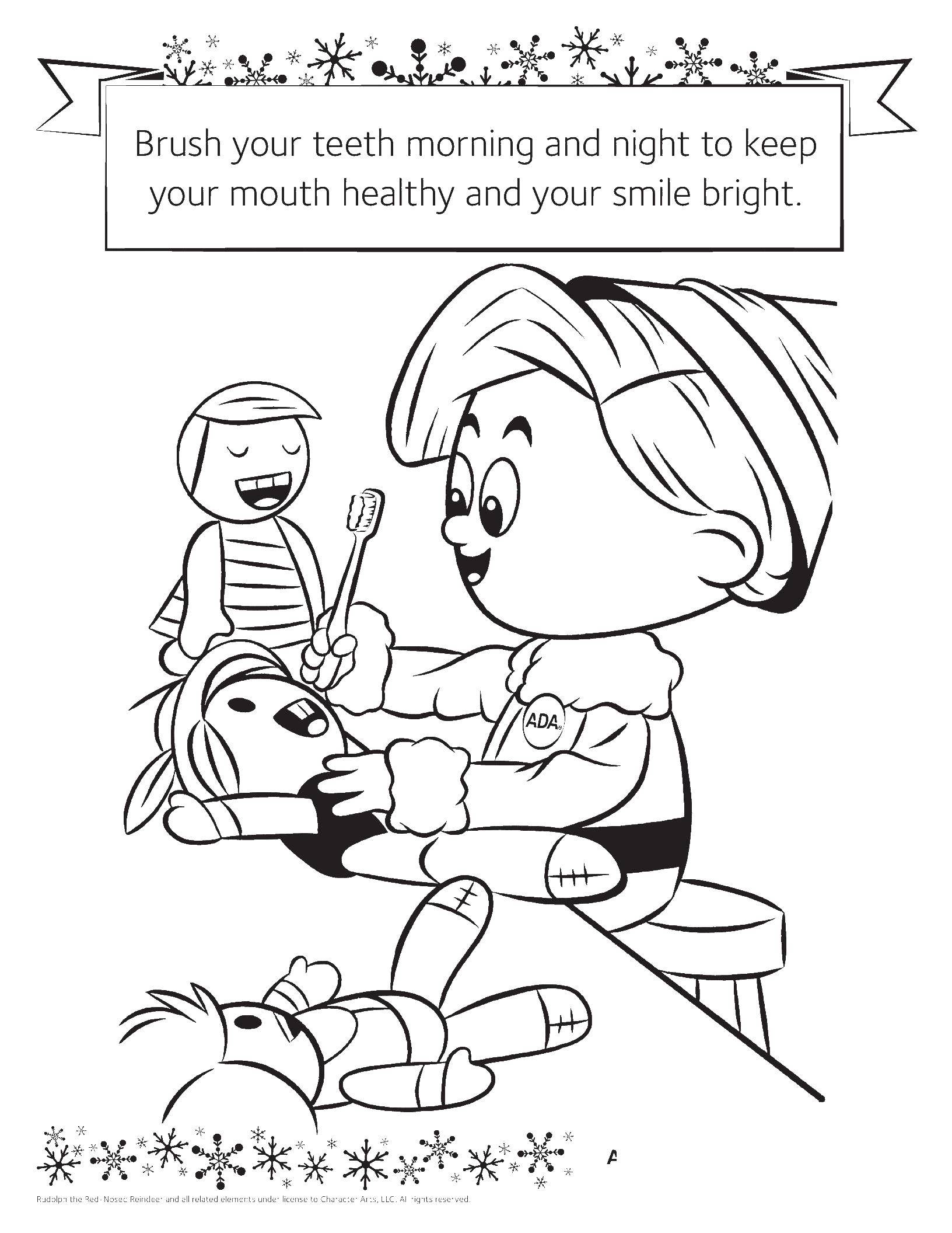 Розмальовки  Хлопчик чистить зуби лялькам. Завантажити розмальовку ляльки, зуби.  Роздрукувати ,Вмиваємося,