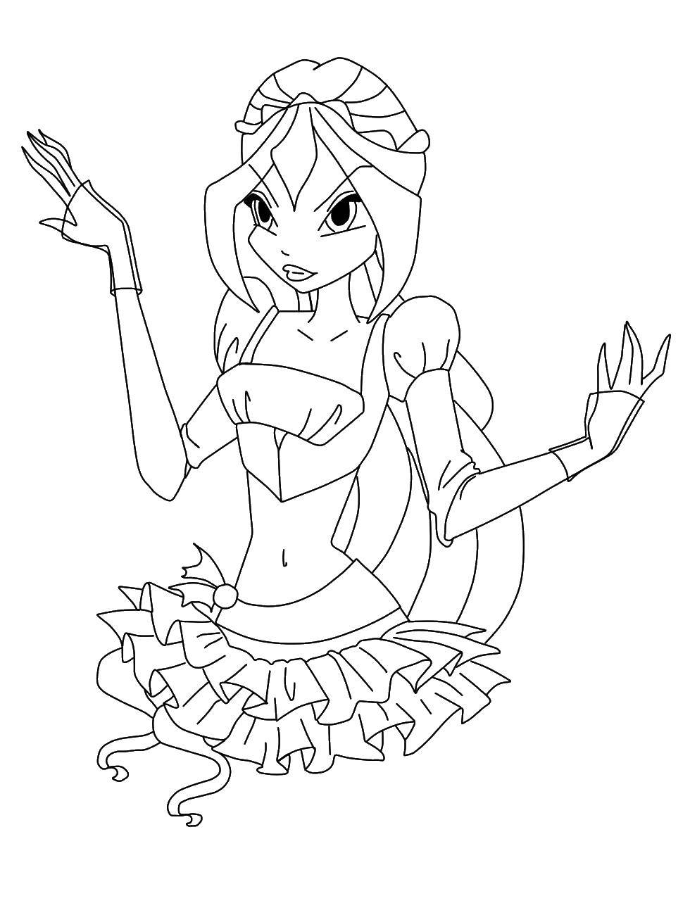 Coloring Bloom. Category Winx club. Tags:  the fairy, bloom, wings.