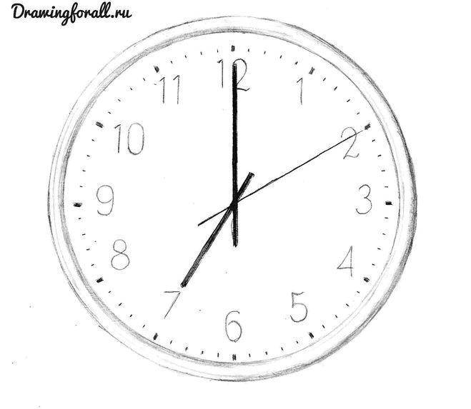 Название: Раскраска Часы показывают 7 часов. Категория: часы. Теги: Часы, время.