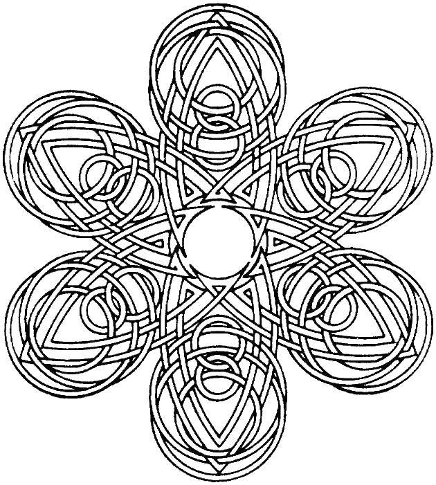Название: Раскраска Геометричекий цветок. Категория: С геометрическими фигурами. Теги: геометрия, цветок.