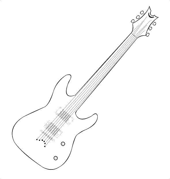 Coloring Guitar. Category Electric guitar. Tags:  guitar , musical instrument.