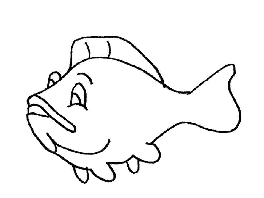 Название: Раскраска Грустная рыбка. Категория: малышам. Теги: Подводный мир, рыба.