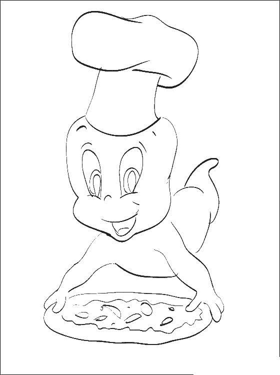Coloring Casper made pizza. Category Bringing Casper. Tags:  Ghost , Casper.