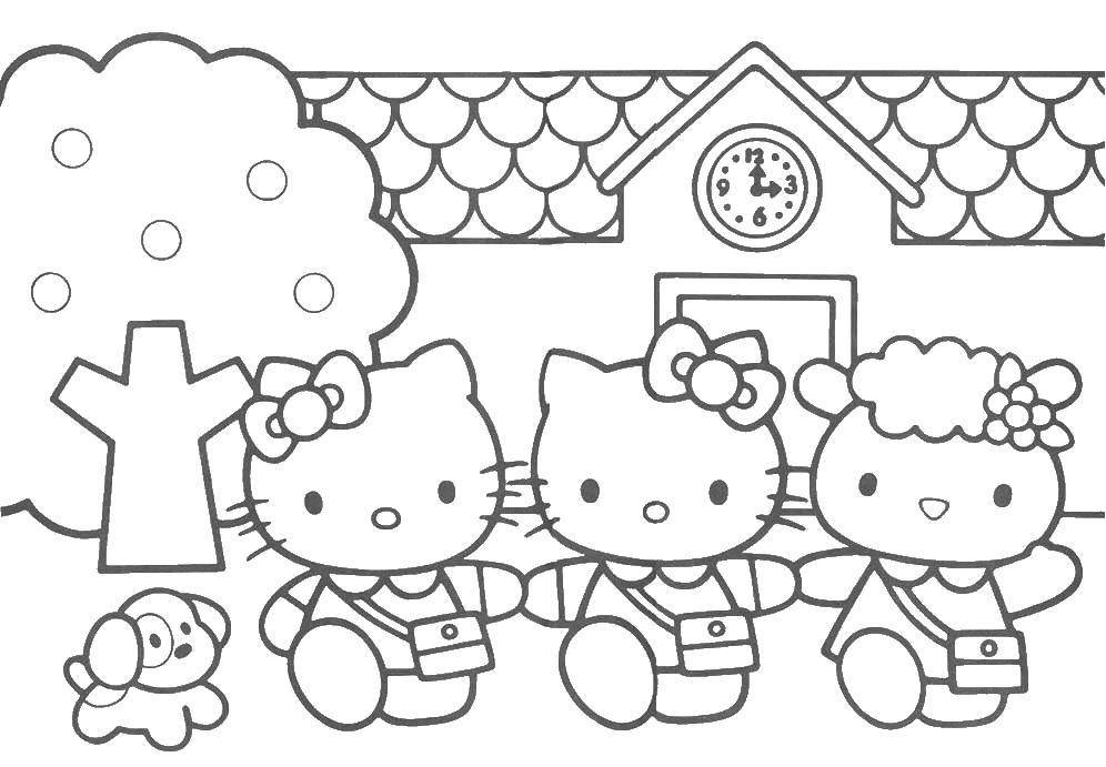 Coloring Kitty with friends. Category Hello Kitty. Tags:  kitty, girlfriend.