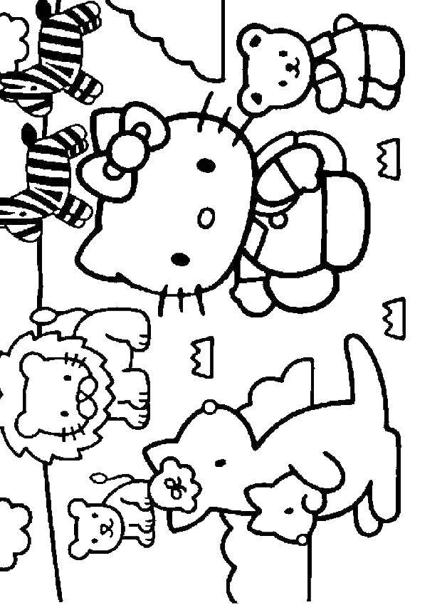 Coloring Kitty at the zoo with a kangaroo. Category Hello Kitty. Tags:  Kitty, zoo.