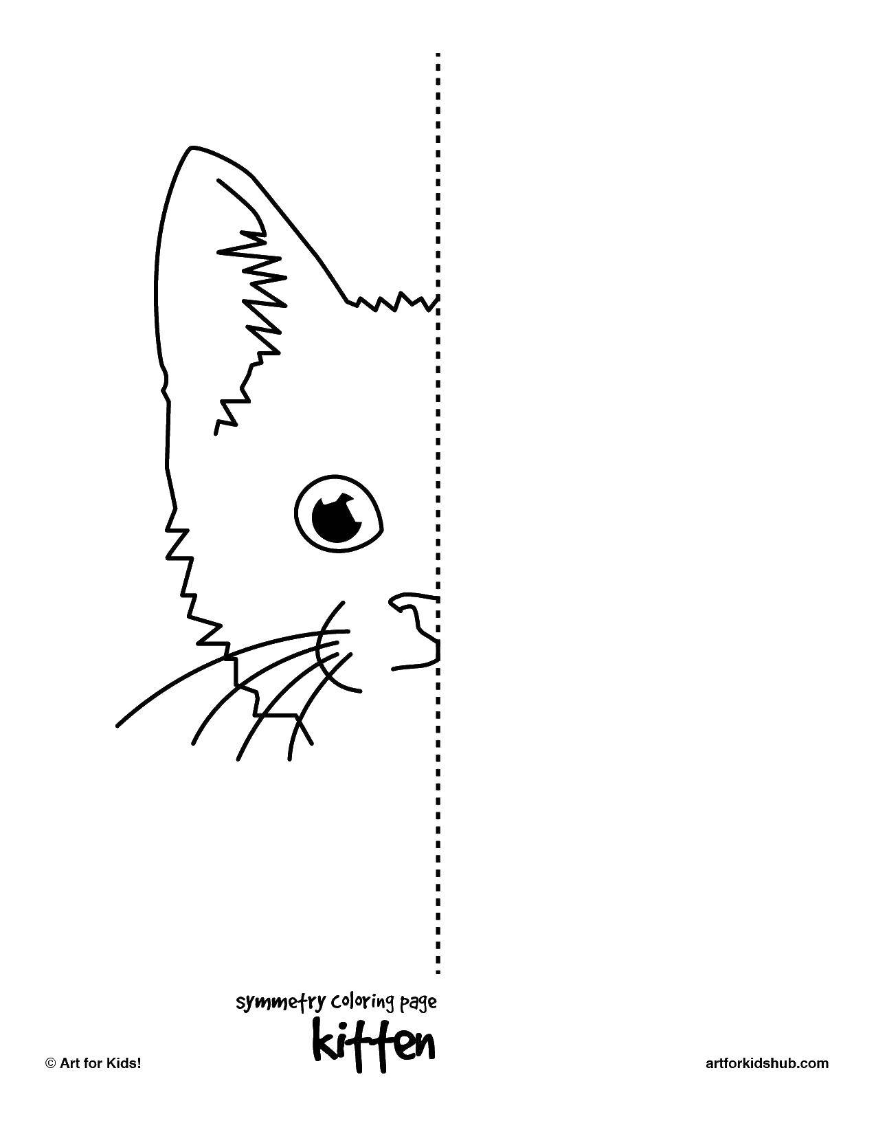 Название: Раскраска Котенок. Категория: Калейдоскоп. Теги: котенок, раскраска.