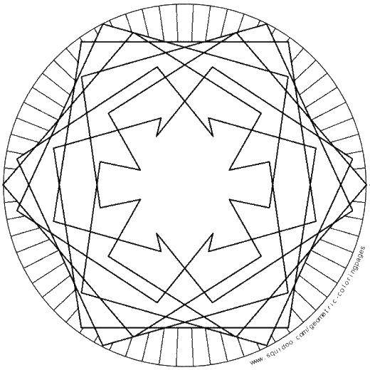 Название: Раскраска Круг квадраты. Категория: узоры. Теги: узоры, квадраты, круг.