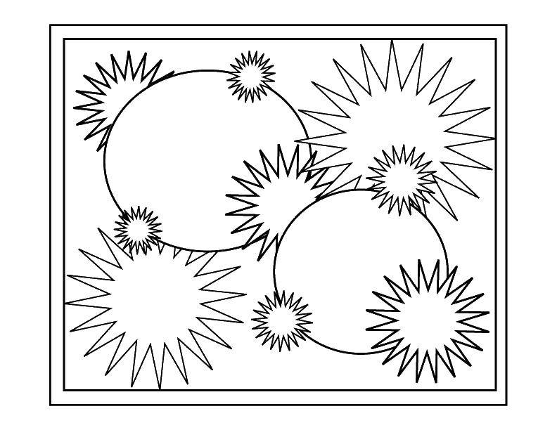Coloring Circles, stars. Category With geometric shapes. Tags:  circles, stars, shapes.