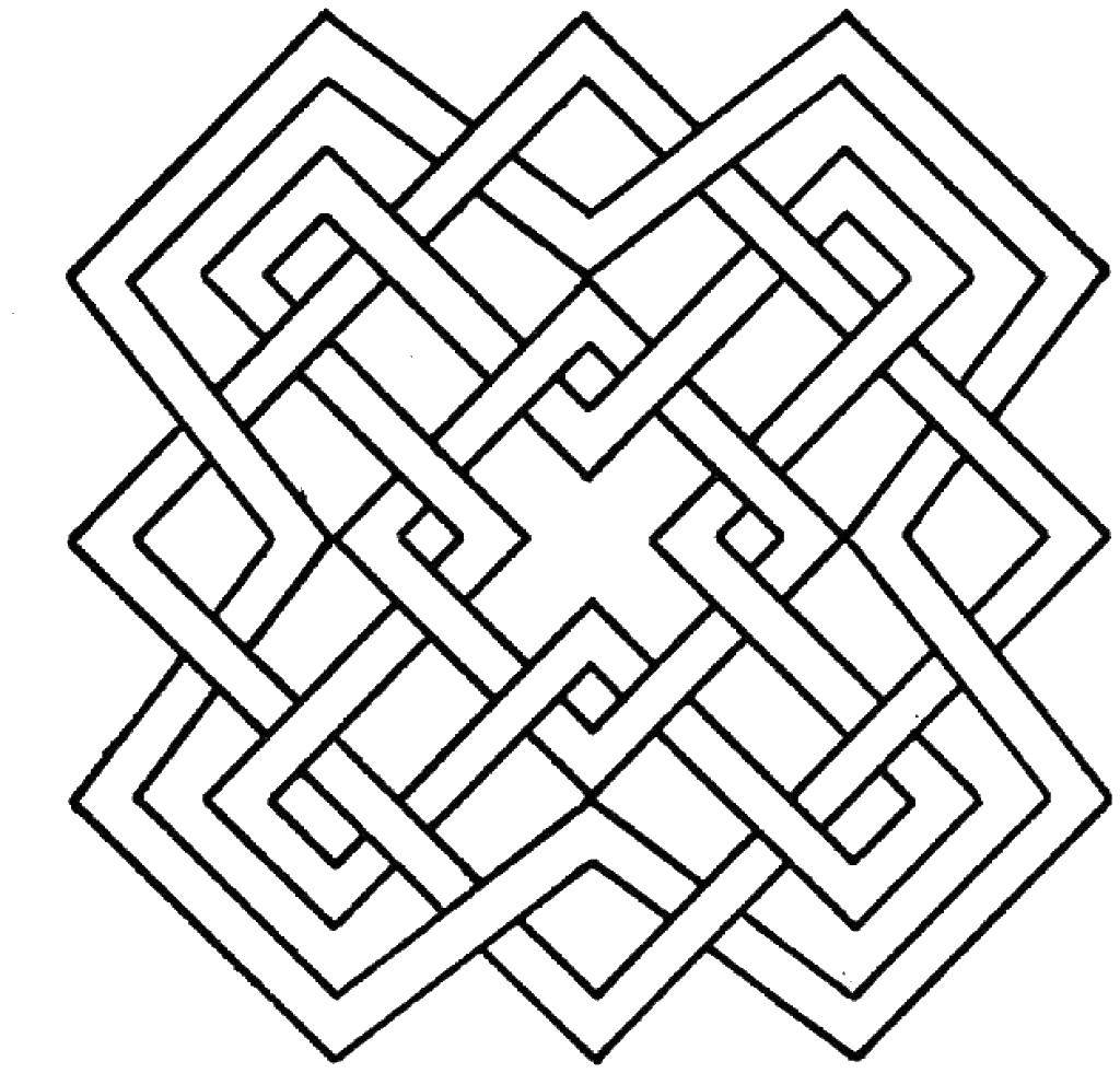 Название: Раскраска Квадратные узоры. Категория: С геометрическими фигурами. Теги: квадратные узоры.