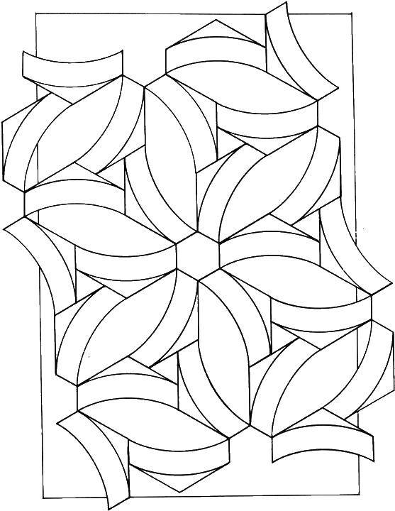 Название: Раскраска Линии, ленты. Категория: С геометрическими фигурами. Теги: узоры, фигуры, ленты.
