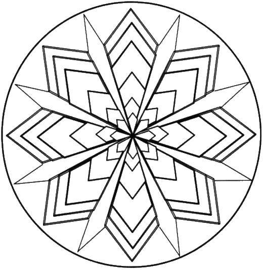 Coloring Ornament flower. Category patterns, ornament stencils flowers. Tags:  flower, ornament, patterns.