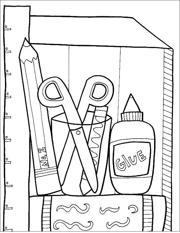 Название: Раскраска Принадлежности. Категория: Школьные принадлежности. Теги: Школьные принадлежности.