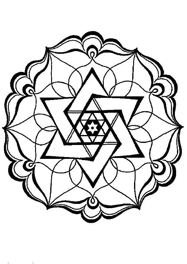 Coloring Ravnomernye flower ornament. Category With geometric shapes. Tags:  the equilateral flower, ornament.