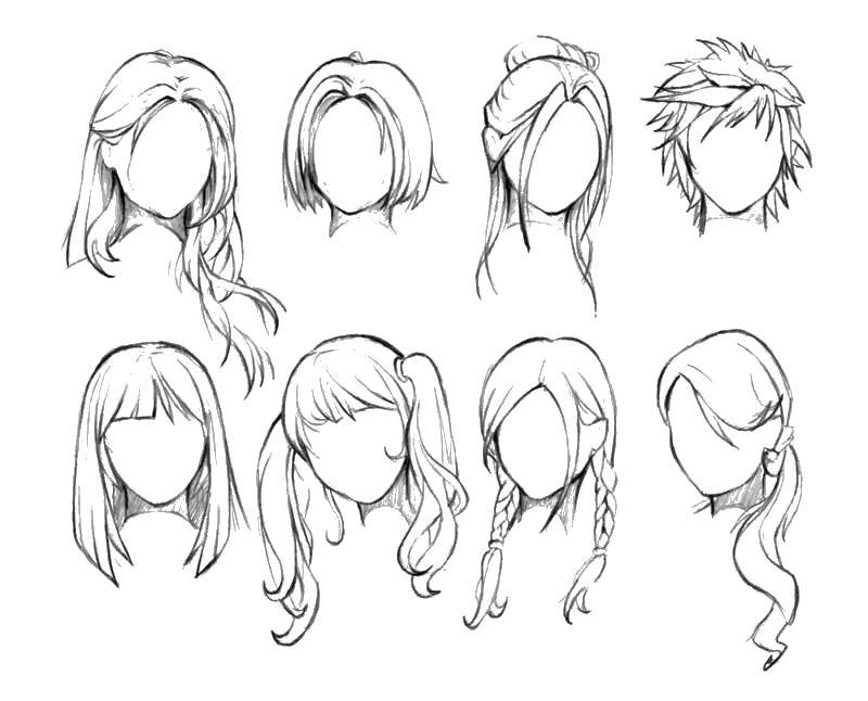 Coloring A variety of hairstyles.. Category the hair. Tags:  the hair.