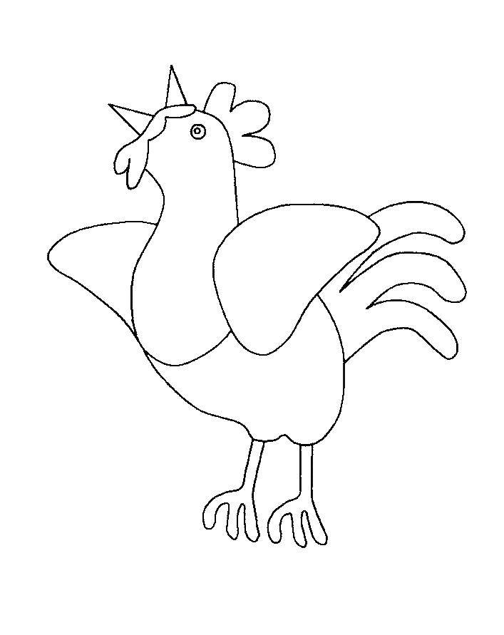 Coloring Figure of a rooster. Category Pets allowed. Tags:  The cock.