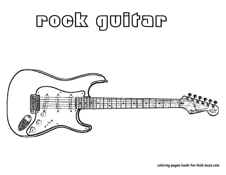 Название: Раскраска Рок гитара. Категория: Электрогитара. Теги: рок гитара, инструмент.