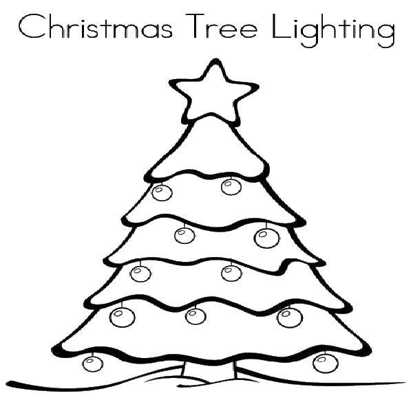 Название: Раскраска Рождественское дерево. Категория: Рождество. Теги: елка, звезда, дерево.