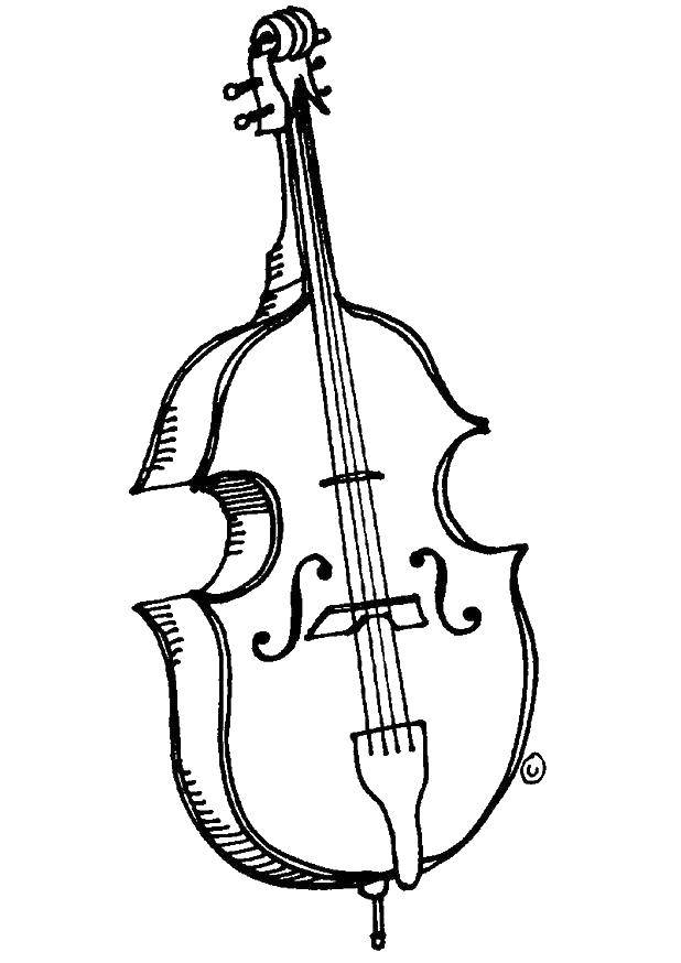 Название: Раскраска Скрипка бас. Категория: Скрипка. Теги: бас, скрипка.