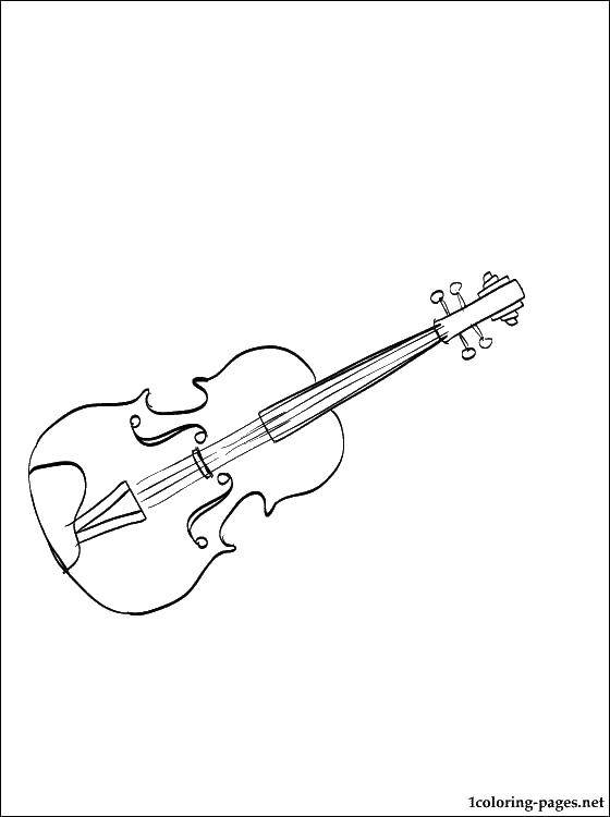 Название: Раскраска Скрипка. Категория: Скрипка. Теги: музыкальный инструмент, скрипка.