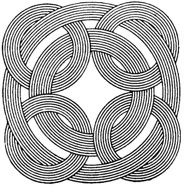 Название: Раскраска Сплетеные круги. Категория: С узорами. Теги: Узоры, геометрические.