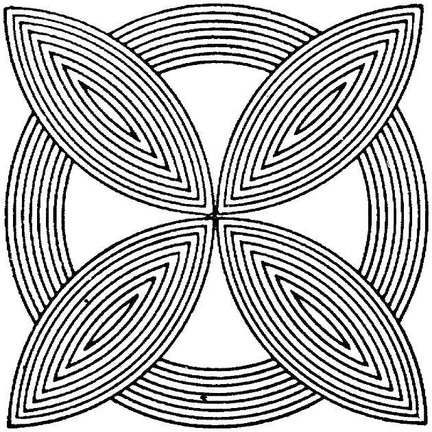 Название: Раскраска Цветочек и круг. Категория: С геометрическими фигурами. Теги: фигуры, круг, линии.