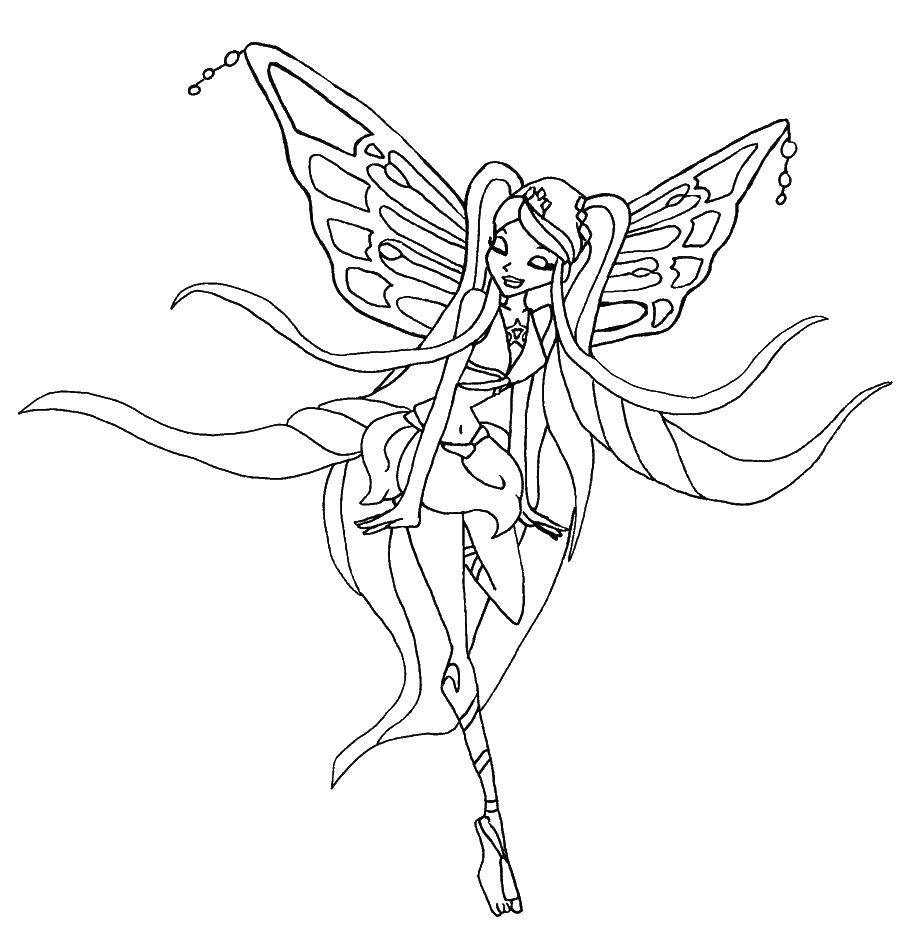 Coloring Sophisticated Stella. Category Winx club. Tags:  Character cartoon, Winx.