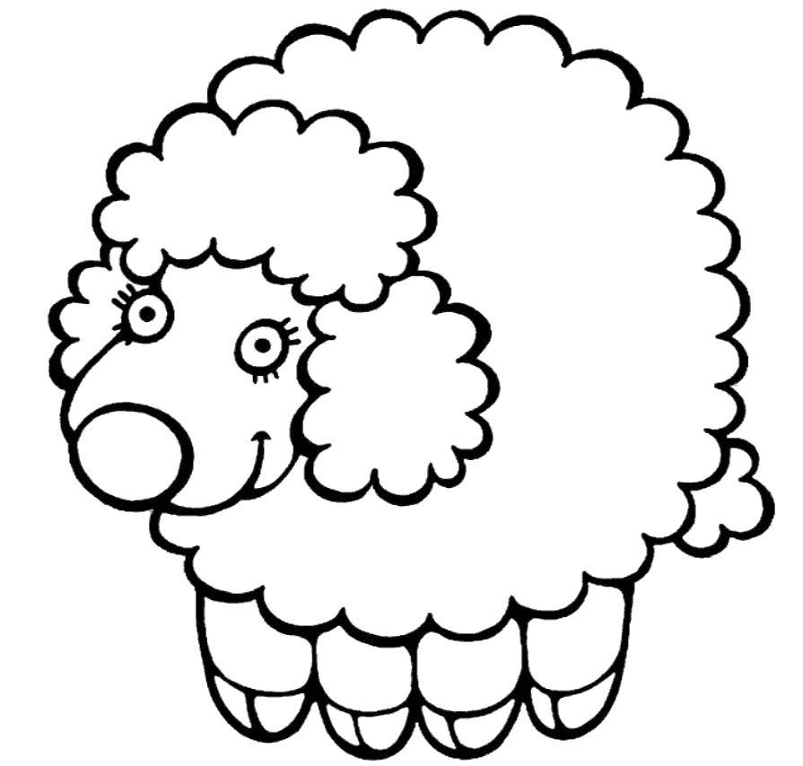 Название: Раскраска Веселая овечка. Категория: Животные. Теги: Животные, овечка.