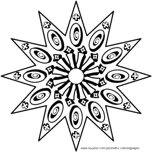 Coloring Star ornament. Category patterns. Tags:  ornament, star.