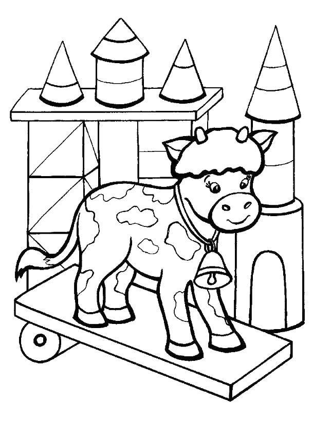 Coloring The bull on the Board. Category Animals. Tags:  animals, bull.