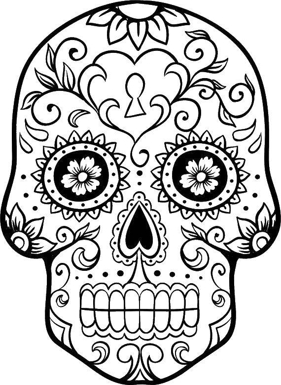 Coloring Skull is covered with patterns. Category Skull. Tags:  Skull, patterns.