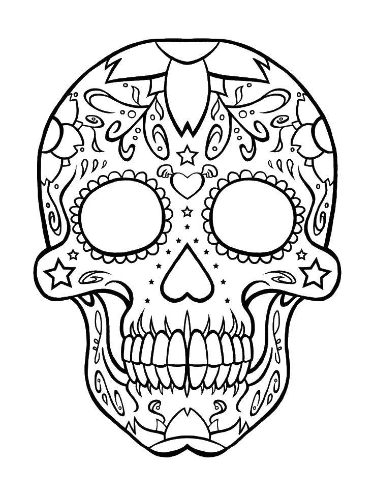 Coloring The skull in different patterns. Category Skull. Tags:  skull, patterns, flowers.