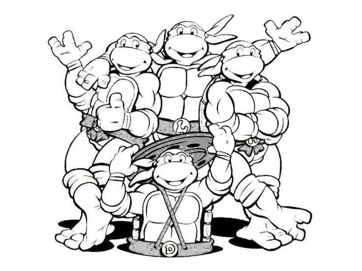 Coloring Four turtles. Category ninja . Tags:  cartoon ninja turtles.