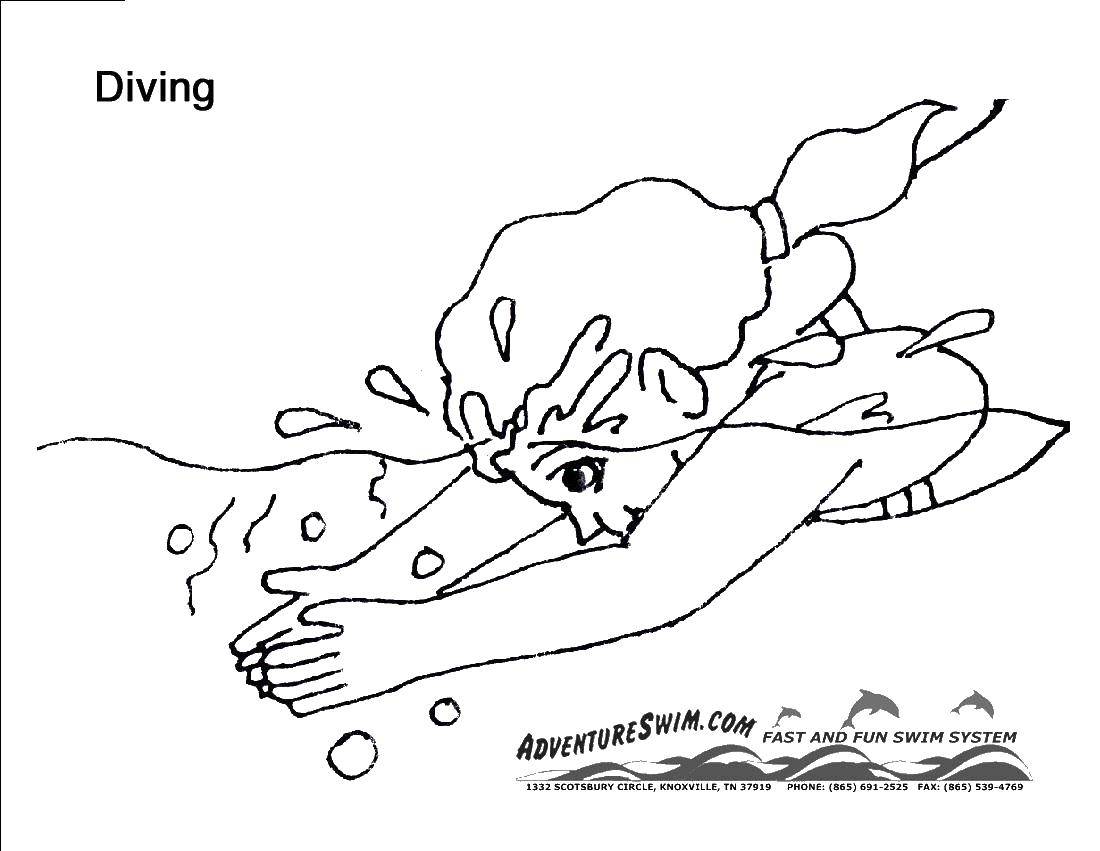 Название: Раскраска Дайвинг.. Категория: Летние развлечения. Теги: дайвинг.