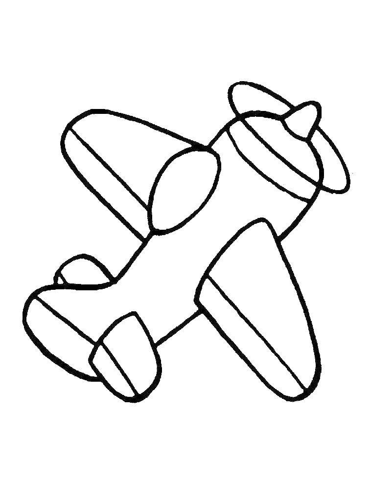 Название: Раскраска Игрушечный самолетик. Категория: Детские игрушки. Теги: игрушки, самолетик.
