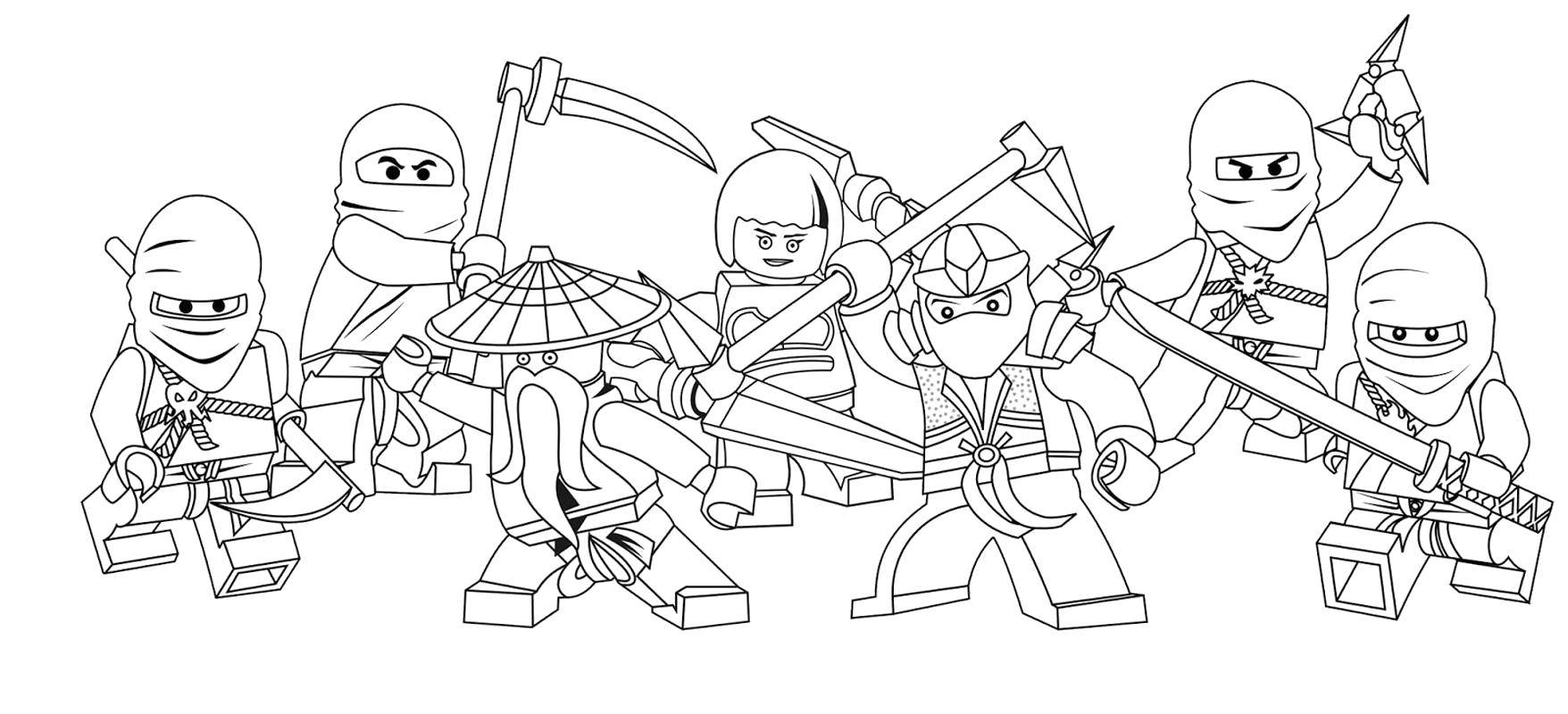 Coloring Team ninja go. Category ninja . Tags:  Ninja , designer, LEGO.