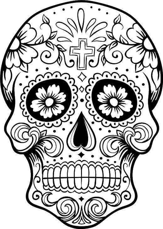 Coloring The cross on his forehead. Category Skull. Tags:  Skull, patterns.