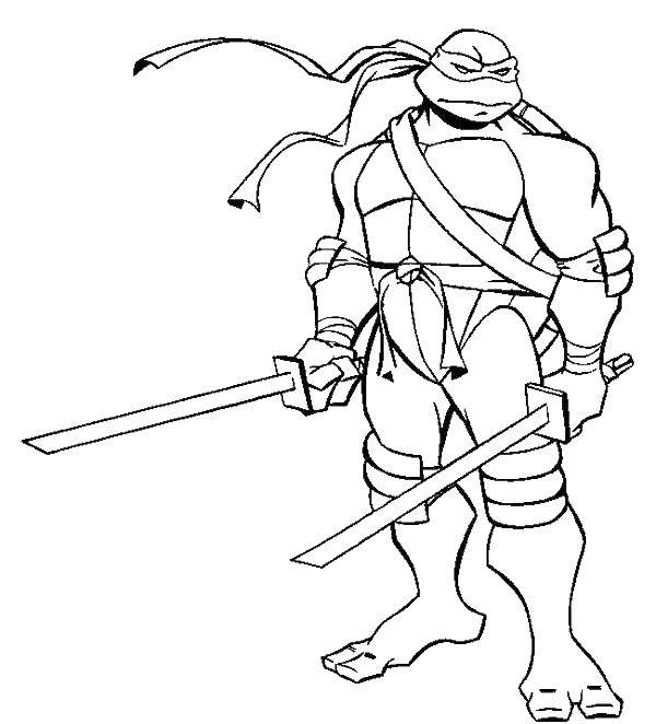 Coloring Leonardo the ninja turtle. Category ninja . Tags:  Comics, Teenage Mutant Ninja Turtles.