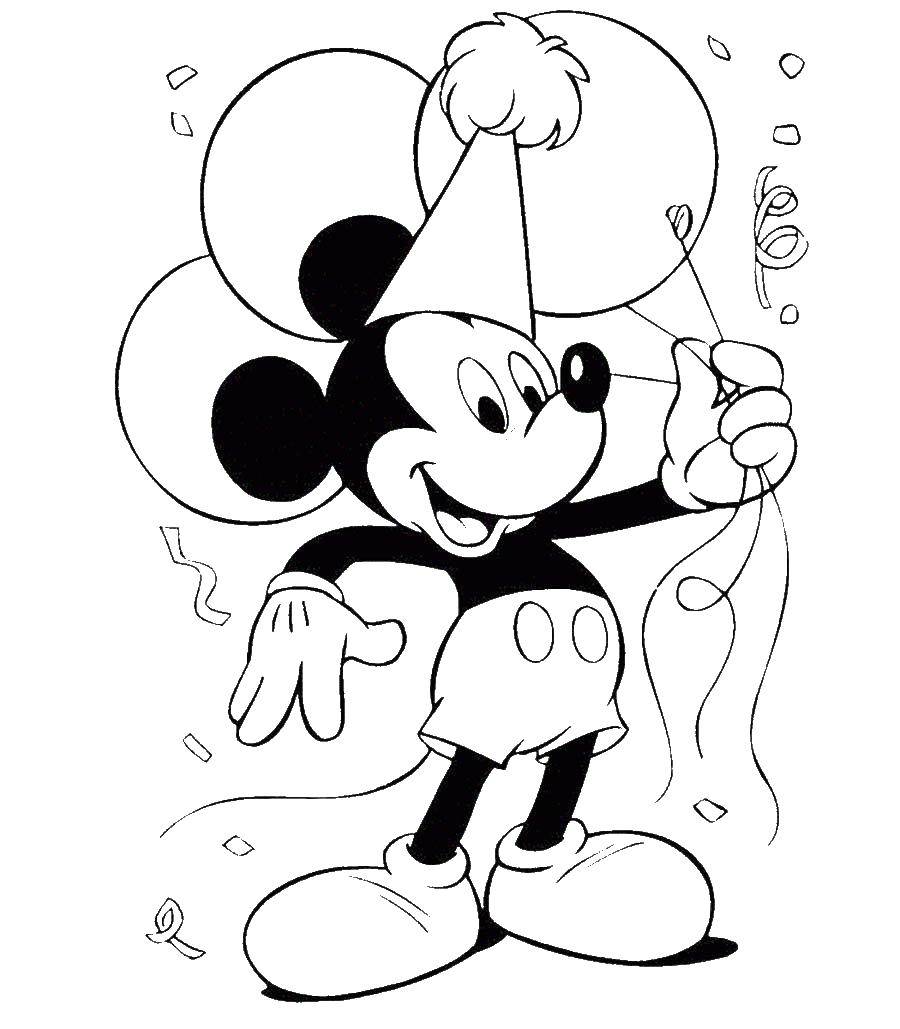 Coloring Mickey having fun. Category holiday. Tags:  Disney, Mickey Mouse.