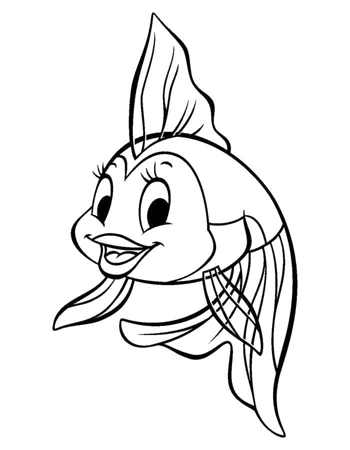 Название: Раскраска Милая рыбка улыбается. Категория: рыбы. Теги: Подводный мир, рыба.