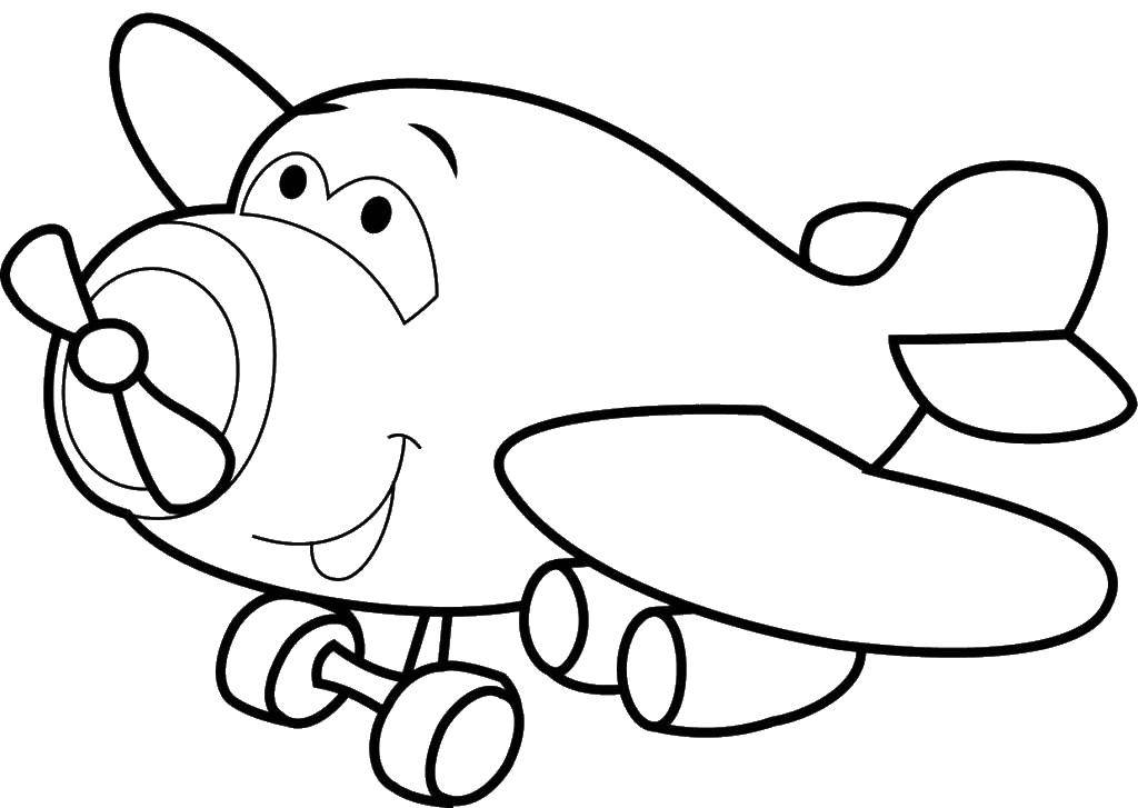 Coloring Cute airplane. Category the planes. Tags:  aircraft, airplane.