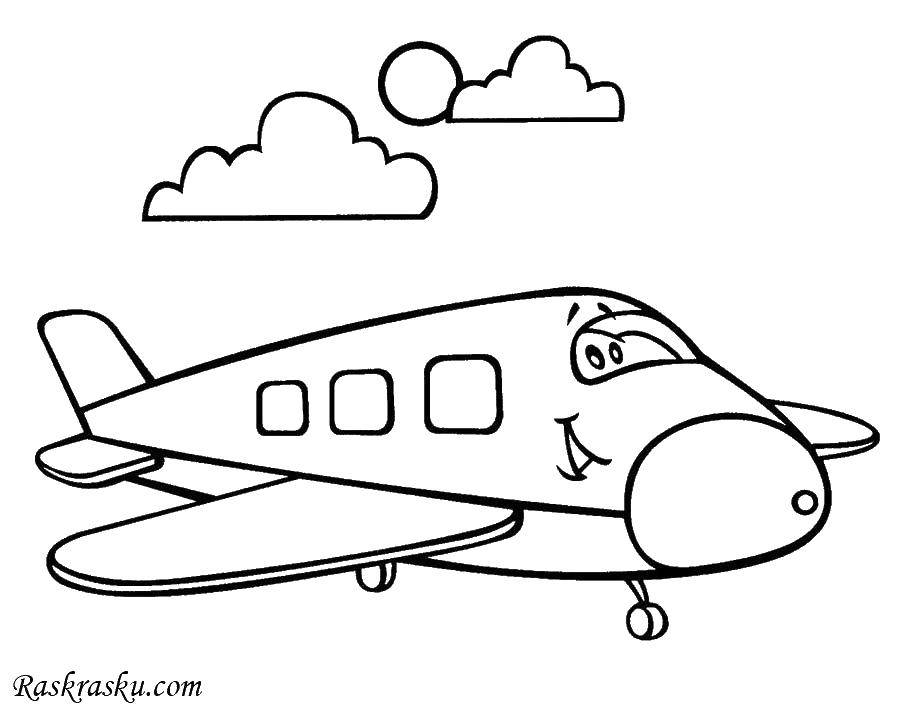 Название: Раскраска Мирный самолёт. Категория: самолеты. Теги: Самолёт, истребитель.