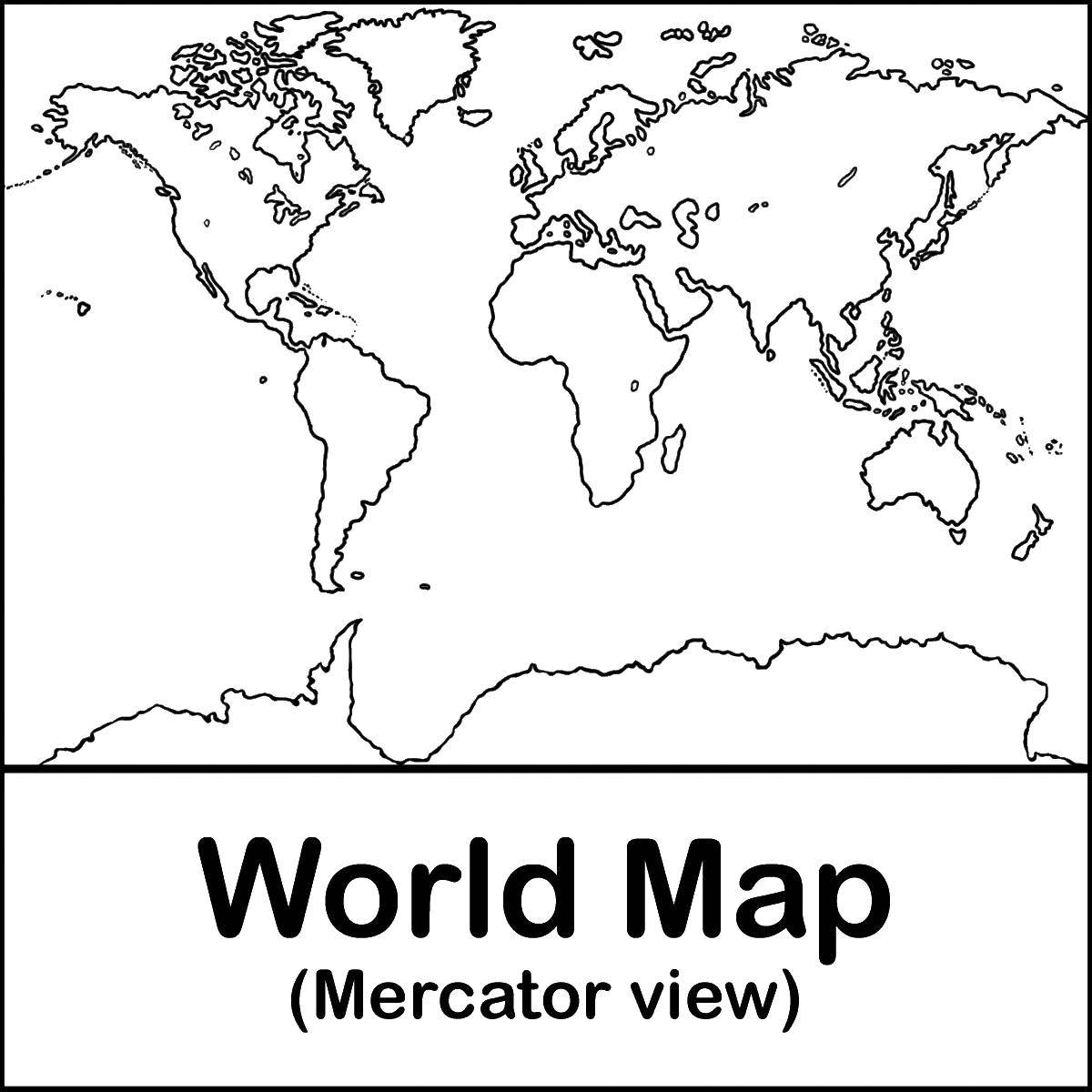 Название: Раскраска Мировая карта. Категория: Карты. Теги: Карта, мир.