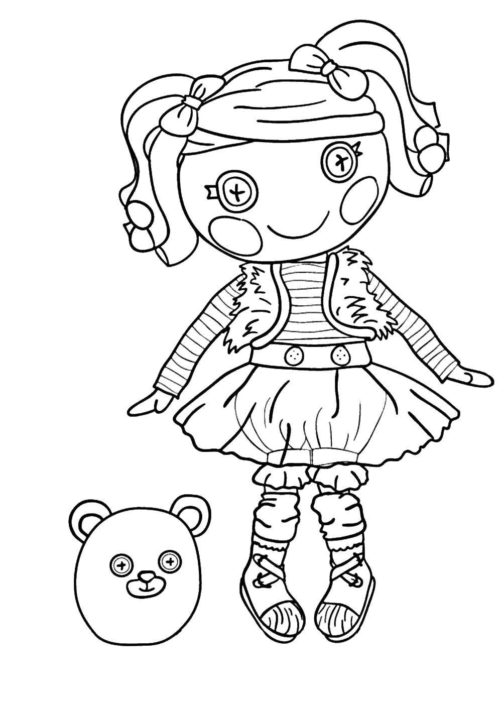 Coloring Bear doll. Category coloring. Tags:  Doll, fashionista, fashion.