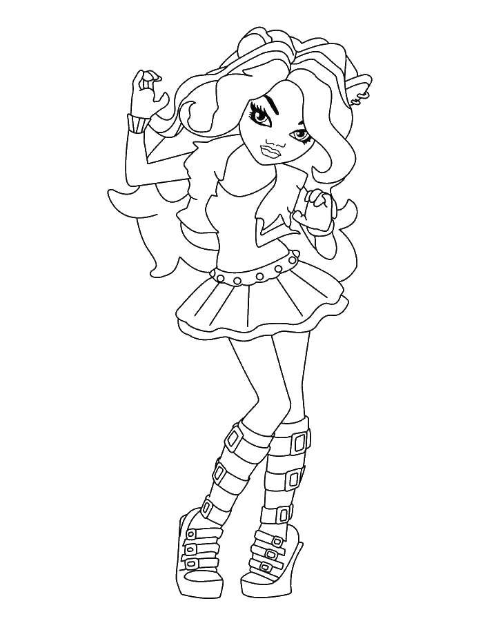 Coloring Monster high with ears. Category monster high. Tags:  Monster high, doll, cartoon, cartoons.