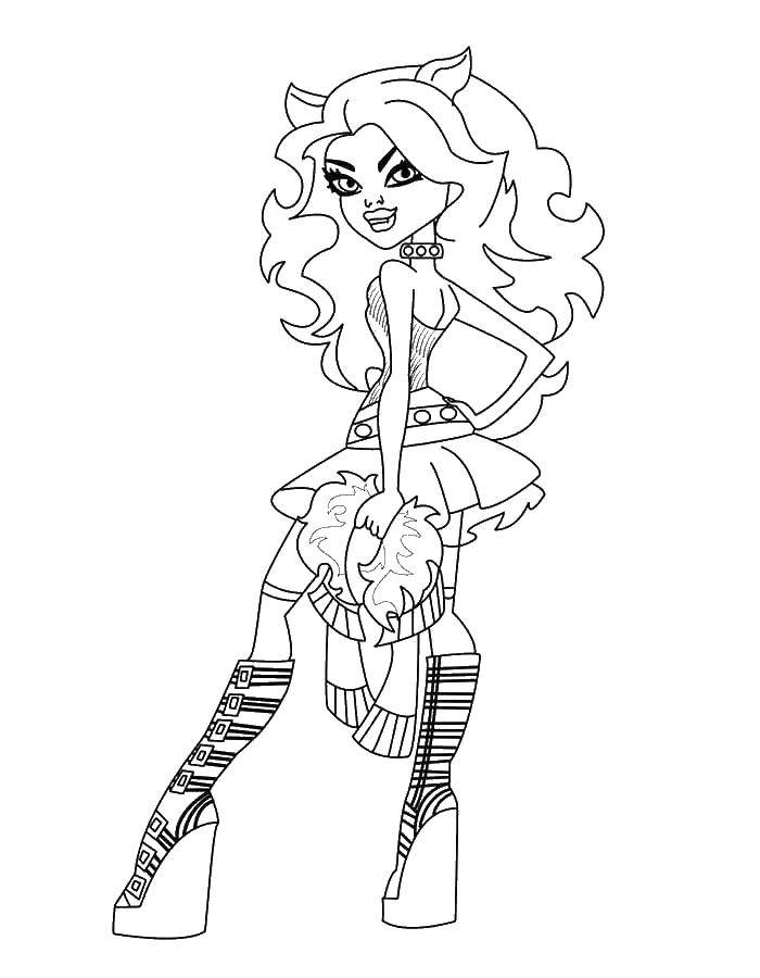 Coloring Monster high in a classy outfit. Category monster high. Tags:  Monster high, doll, cartoon.