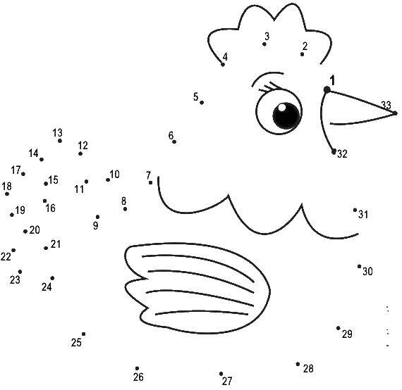 Название: Раскраска Обведи по точкам курицу. Категория: раскраски. Теги: обведи по точкам, курица.