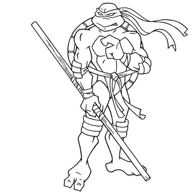 Coloring Weapons Donatello. Category ninja . Tags:  Comics, Teenage Mutant Ninja Turtles.