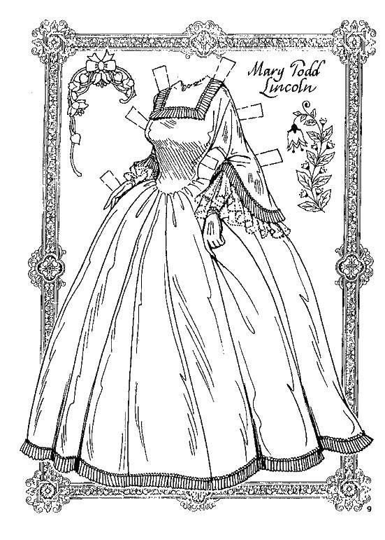 Coloring Dress Marie Todd. Category coloring. Tags:  dress, clothes.